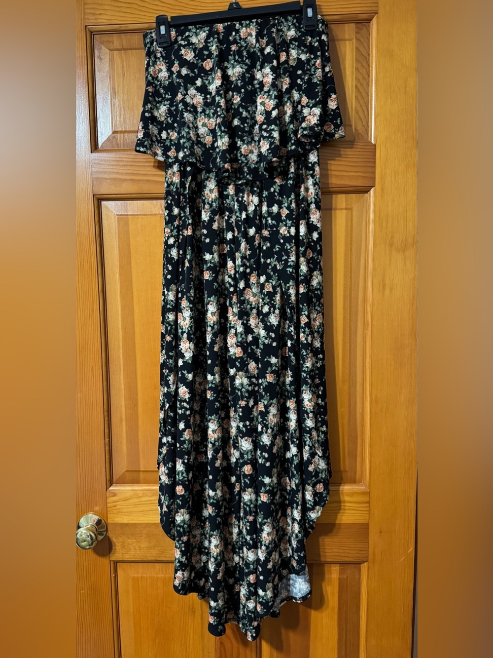 White Birch Black Floral Strapless Jumpsuit